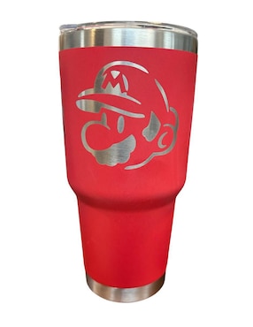 Termo Fartmex De Acero Inoxidable Mario Bros Con Tapa Rosca 887 Ml