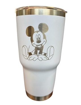 Termo Fartmex De Acero Inoxidable Mickey Mouse White Con Tapa Rosca 887 Ml