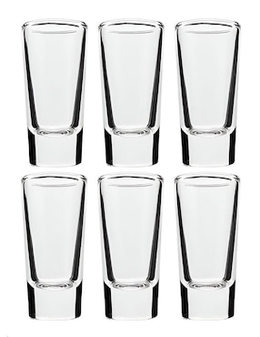 Set de tequileros Vencort de vidrio con 6 piezas