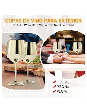 Set de copas para vino Digital Innovations de acero inoxidable