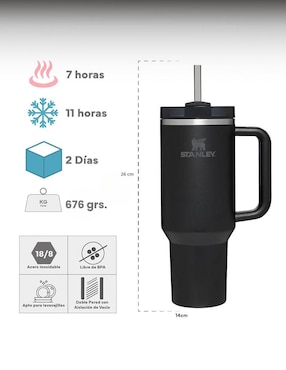 Termo Stanley de acero inoxidable con tapa a presión 1.1 L