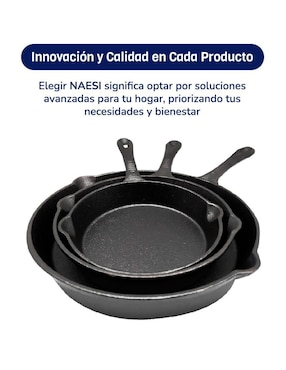 Set de sartenes Naesi de hierro 3 piezas