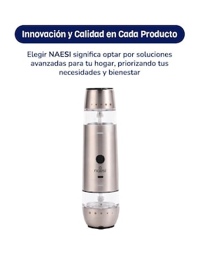 Set salero y pimentero Naesi de acero inoxidable