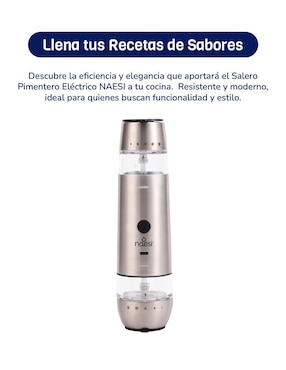 Set salero y pimentero Naesi de acero inoxidable