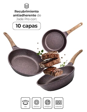 Set de sartenes Queen Sense de jade 3 piezas