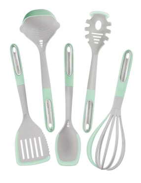 Batería de cocina Jade Cook Jade Smart de aluminio anodizado antiadherente minerales naturales 10 piezas