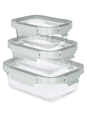 Set contenedores Heuman Brand de vidrio 3 piezas