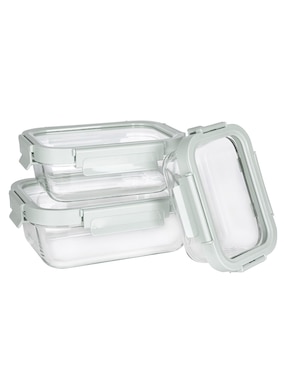 Set contenedores Heuman Brand de vidrio 3 piezas