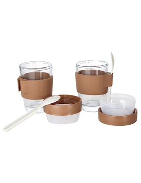 Set contenedores Heuman Brand de vidrio 4 piezas