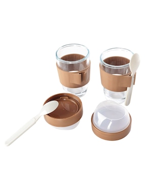 Set contenedores Heuman Brand de vidrio 4 piezas