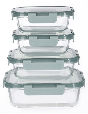 Set contenedores Heuman Brand de vidrio 12 piezas