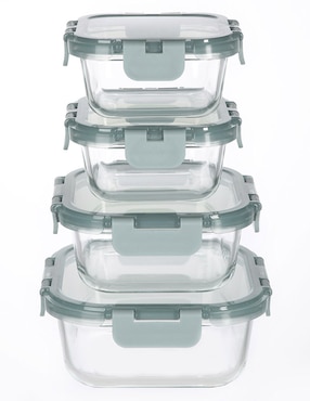 Set contenedores Heuman Brand de vidrio 12 piezas