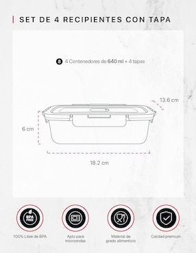 Set contenedores Cookify de vidrio 8 piezas