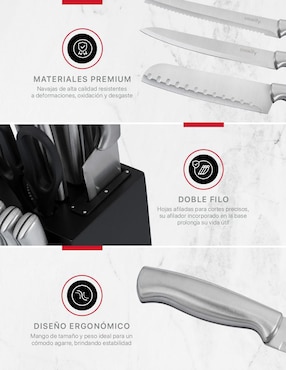 Set de cuchillos utilitario Cookify  15 piezas
