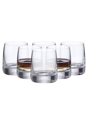 Set vasos Bohemia Pavo de vidrio con 6 piezas
