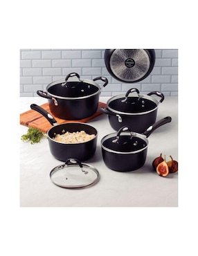 Batería de cocina Tramontina Mónaco Inducción de aluminio antiadherente convencional 9 piezas