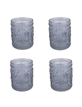 Set De Vasos Cortos Zense Guinea De Cristal 4 Piezas