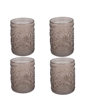 Set De Vasos Cortos Zense Guinea De Cristal 4 Piezas