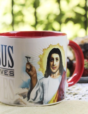 Taza de colección Unemployed Philosophers Guild Jesús de Nazaret artístico