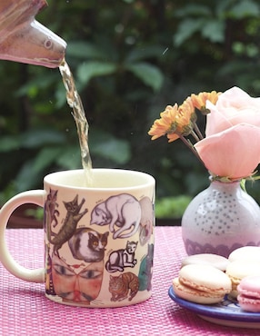 Taza de colección Unemployed Philosophers Guild Gato Cheshire artística