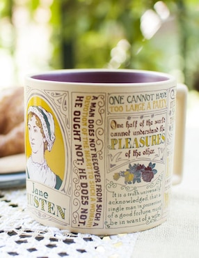 Taza de colección Unemployed Philosophers Guild Jane Austen artística