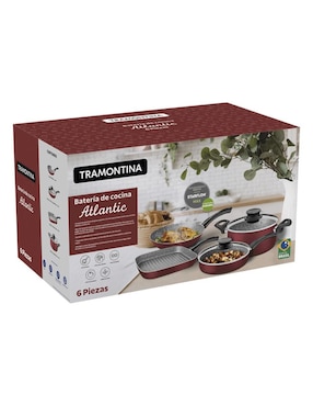 Batería de cocina Tramontina Atlantic de aluminio antiadherente convencional 6 piezas