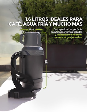Termo Hikeo de acero inoxidable con tapa a presión 1.6 L