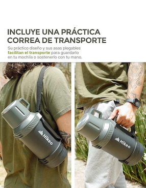 Termo Hikeo de acero inoxidable con tapa a presión 1.6 L