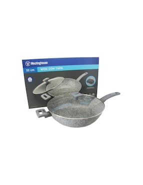 Sartén Wok con tapa Westinghouse de aluminio