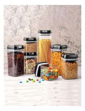 Set contenedores Bluelander de plástico 7 piezas