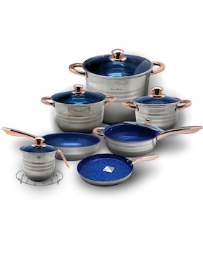 Batería de cocina Royal Haus By Apolo de acero inoxidable antiadherente cerámica 13 piezas