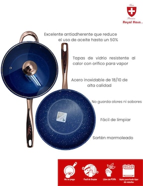 Batería de cocina Royal Haus By Apolo de acero inoxidable antiadherente cerámica 13 piezas