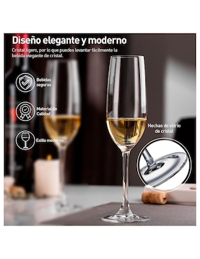 Set de copas para flauta Bluelander de vidrio