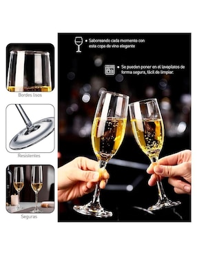 Set de copas para flauta Bluelander de vidrio