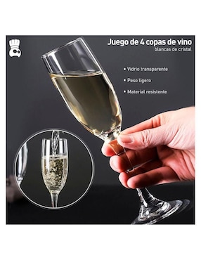 Set de copas para flauta Bluelander de vidrio