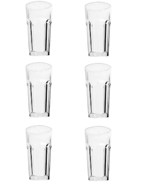 Set De Vaso Para Agua Cristar De Vidrio Con 6 Piezas