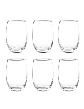 Set De Vasos Para Agua Cristar De Vidrio Con 6 Piezas