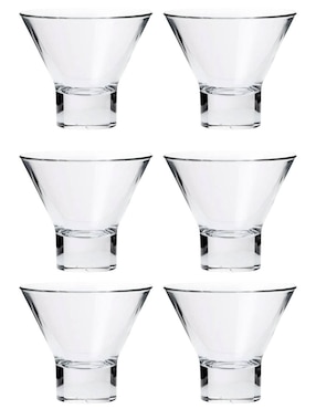 Set De Vasos Para Martini Borgonovo Serie V De Vidrio Con 6 Piezas