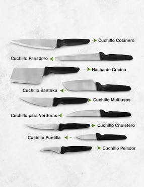 Set de cuchillos utilitario Idea Nuova 9 piezas
