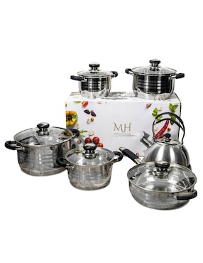 Batería de cocina Meraki Home Atenea de acero inoxidable 12 piezas