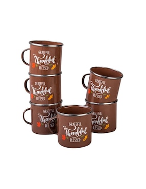Set de tazas ornamental Cinsa Thanksgiving 6 piezas