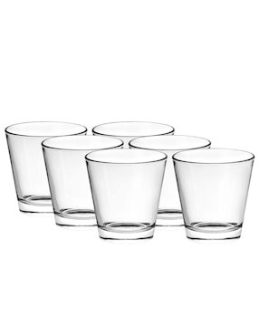 Set De Vasos Para Agua Borgonovo Conic De Vidrio Con 6 Piezas