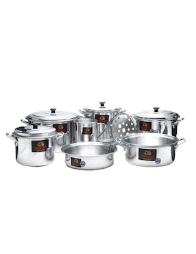 Batería de cocina Vencort Esmeralda de aluminio 12 piezas