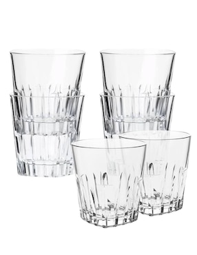 Set De Vasos Old Fashion Borgonovo Stepback De Vidrio Con 6 Piezas