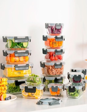 Set contenedores Easyware de vidrio 16 piezas