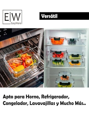 Set contenedores Easyware de vidrio 16 piezas