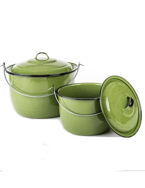 Batería de cocina Cinsa Huasteca Optima de acero vitrificado antiadherente cerámica 9 piezas