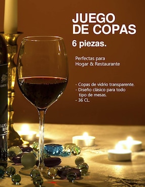 Set de copas para vino tinto Idea Nuova de vidrio