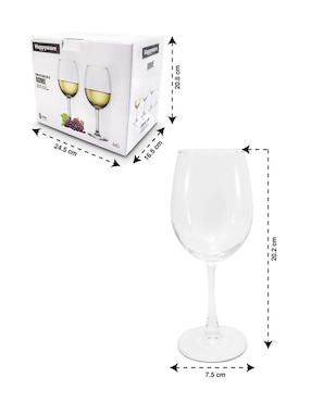 Set de copas para vino tinto Idea Nuova de vidrio