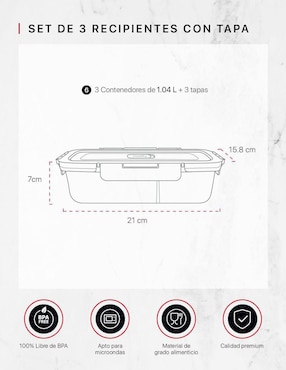 Set contenedores Cookify de vidrio 3 piezas